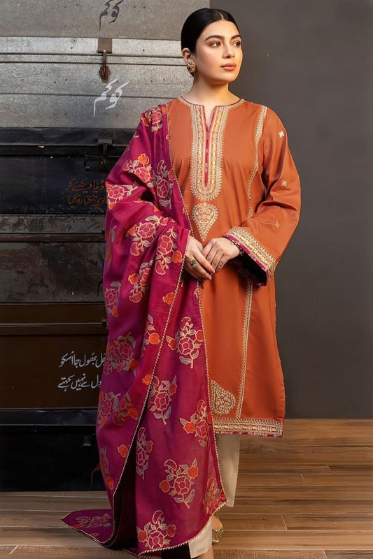 PURE LAWN 3PC EMBROIDERED