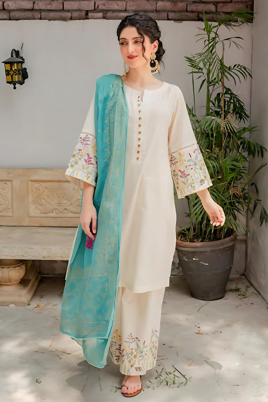 PURE LAWN 3PC EMBROIDERED*